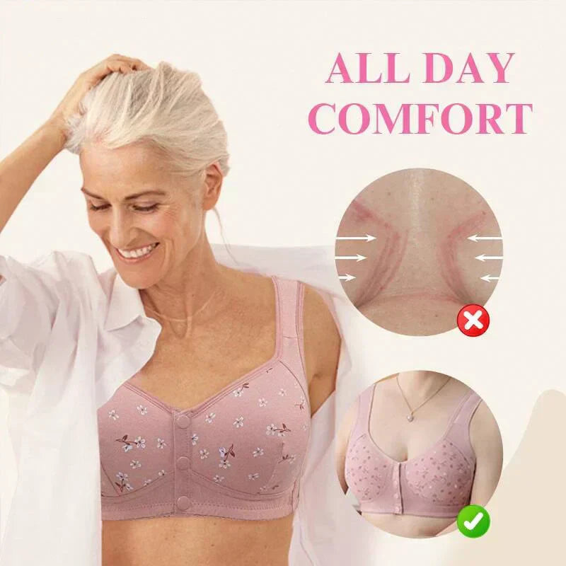 2025 New Anti Sagging Front Open Cooling Cotton Bra